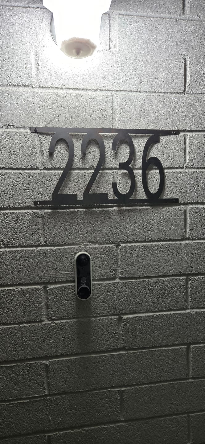 Customer photo review of Simple Address Plaque - 3 Sizes - Address Numbers for Outside