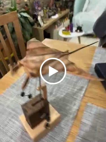 Customer video review of MarinerPoet™ Handcrafted Wooden Manta Ray Automaton