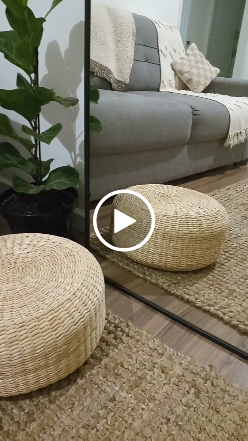 Customer video review of Puff De Rattan Yute Fibras Naturales 40x20 Cm