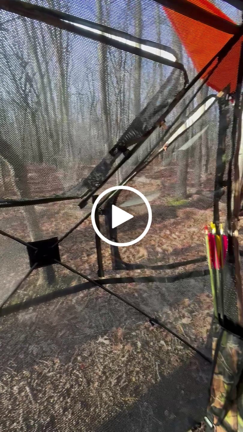 Customer video review of Vis360 See Through Ground Blind | 360° Camouflage Pop Up Hunting Blind for 2/3/4 Person | Portable Deer Blind with Orange Cover