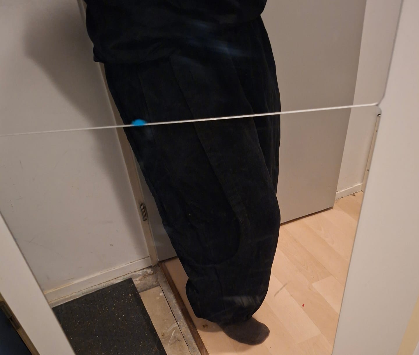 Customer photo review of Plus Size Women Winter Casual Pure Color Corduroy Harem Pants