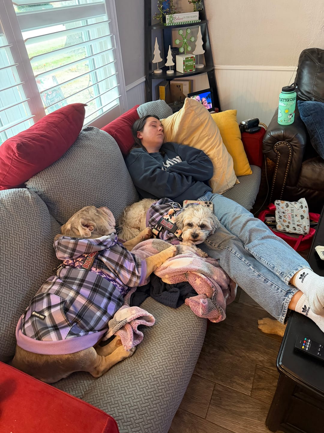 Customer photo review of Plaid Human Hoodies