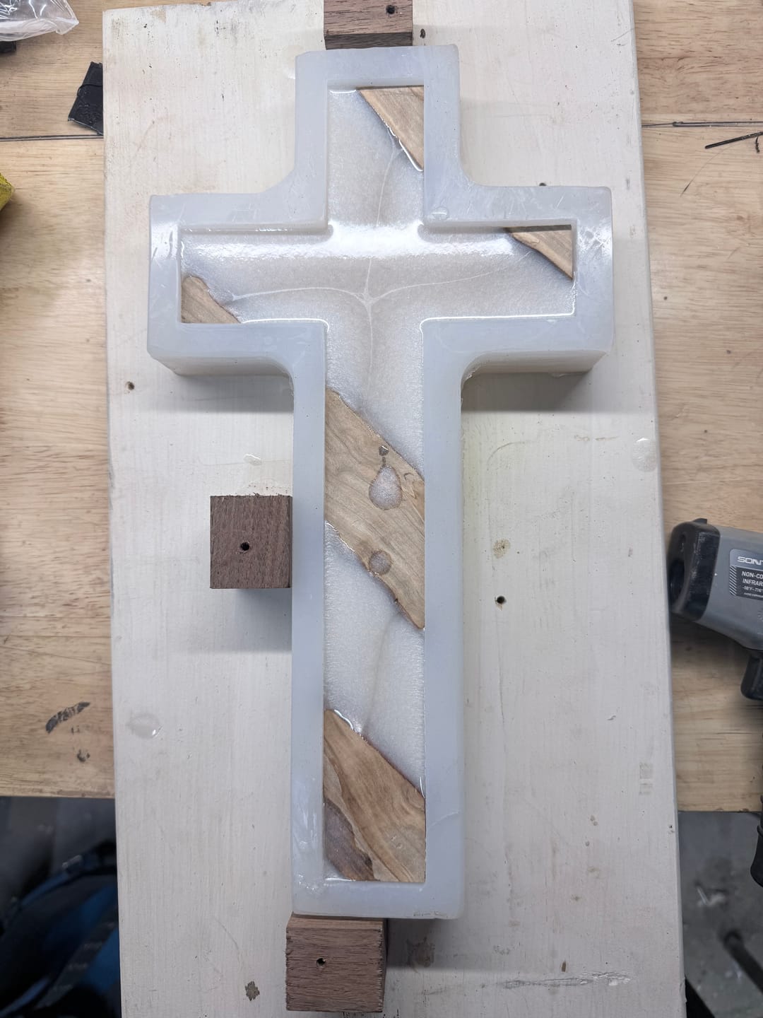 Customer photo review of 12x6x1" Cross Silicone Mold For Epoxy Resin - Medium Cross Mold