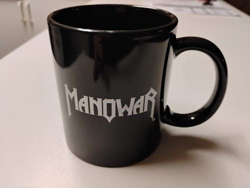 Customer photo review of MANOWAR “Stand and Fight” Black Ceramic Mug