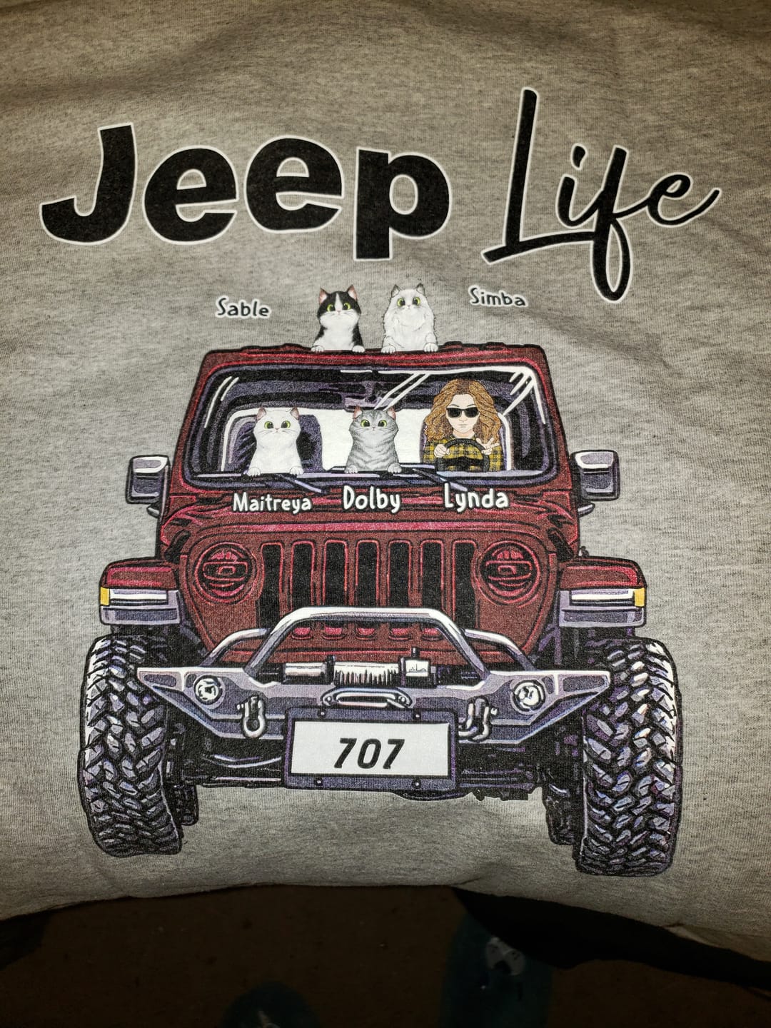 Customer photo review of Custom JP Shirts, JP Life JP Dog JP Cat Apparel CTM00
