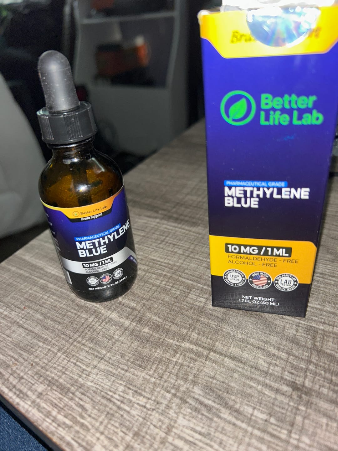 Customer photo review of Pharma-Grade Methylene Blue Tincture Supplements – Enhance Focus, Memory & Cognitive Energy