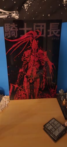 Customer photo review of Blood Red Knight Plexi Glass Wall Art