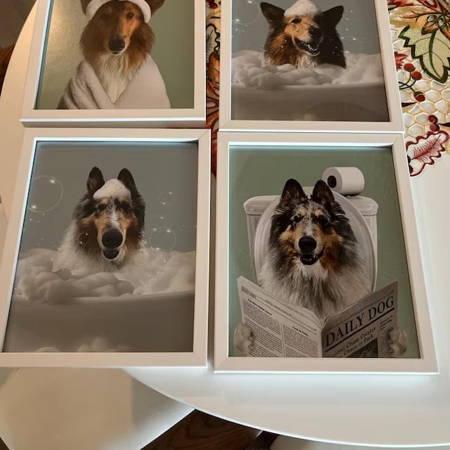 Customer photo review of Dog Reading Newspaper