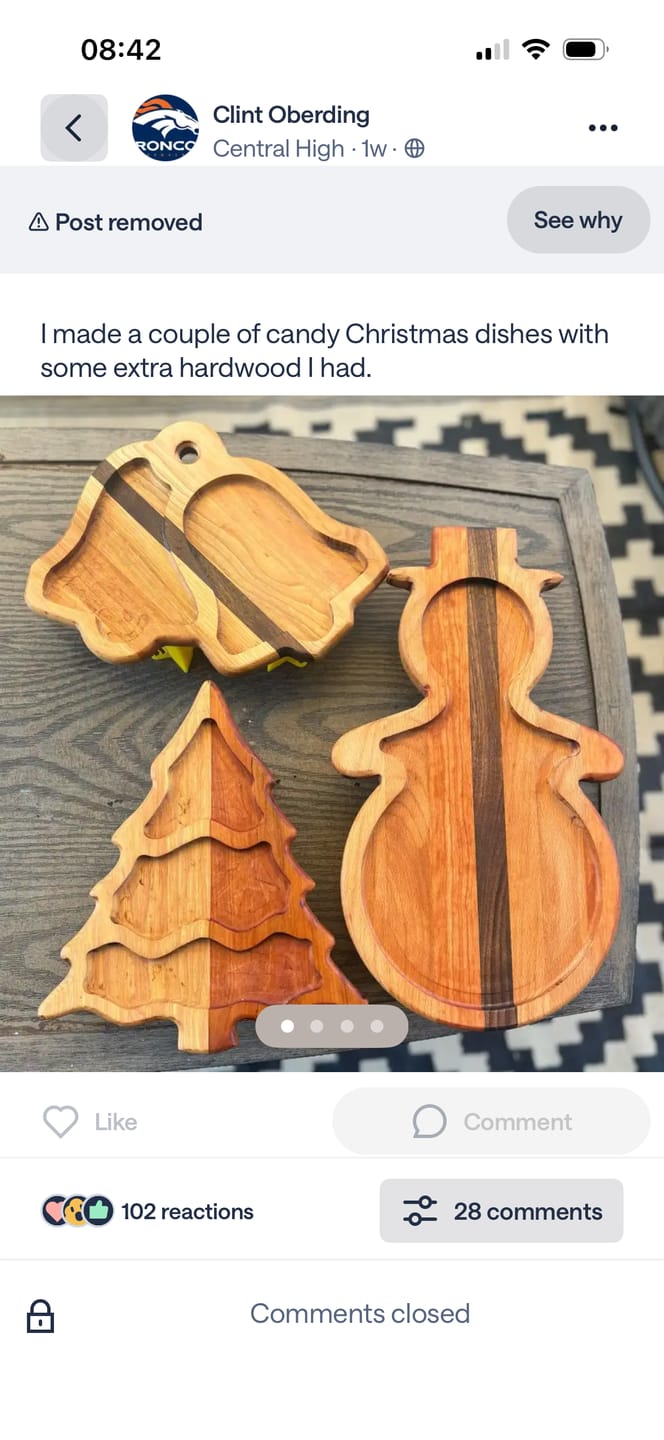 Customer photo review of 10.3x9.8" Christmas Bells Tray 1 Acrylic Router Template [Limited Edition]