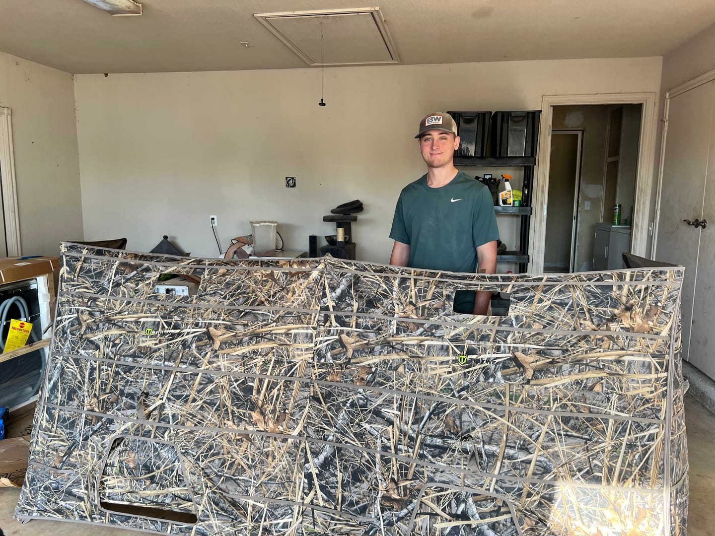 Customer photo review of Modular Panel Hunting Blind | A-Frame Pop Up Duck & Goose Blinds | Portable 3-4 Person Waterfowl Ground Blind Camo