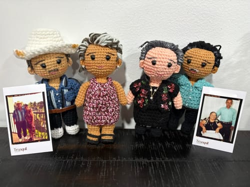 Customer photo review of Tranquil - Personalized Couple Crochet Dolls with Photo Card (Christmas CUT-OFF: Nov 25th)