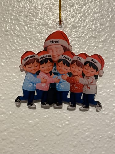 Customer photo review of Grandma Hugging Grandkids - Personalized Acrylic Ornament - Heartwarming Christmas Gift for Grandma, Grandkids