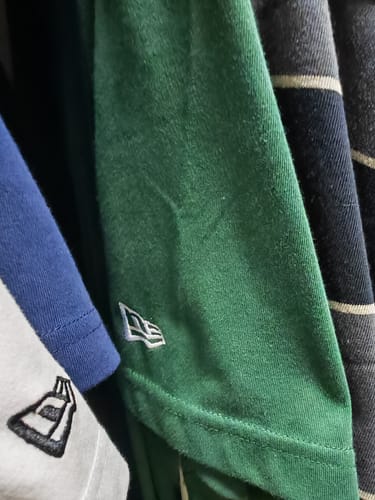 Customer photo review of Basic Cool Era Dark Green Short Sleeve T-Shirt