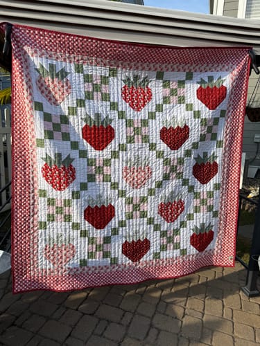 Customer photo review of Strawberry Fields Sew-Ready Precut Quilt Kit
