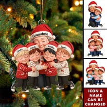 Customer photo review of Grandma Hugging Grandkids - Personalized Acrylic Ornament - Heartwarming Christmas Gift for Grandma, Grandkids