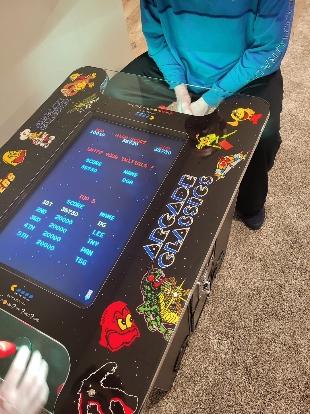 Customer photo review of Commercial Grade 60 games in 1 Arcade Commercial Cocktail Table Machine Retro Multi-cade LED