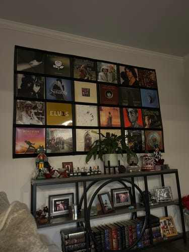 Customer photo review of 12" Vinyl Record Display Frame - LP Wall Storage