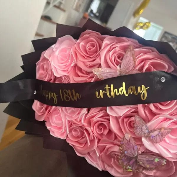 Customer photo review of Eternal Rose Bouquet - HandMade From Satin Ribbon | Valentines Couples Gift 1st Anniversary gift(Never Wither)