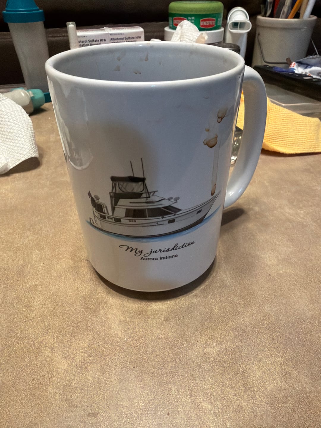 Customer photo review of Custom Boat Mugs