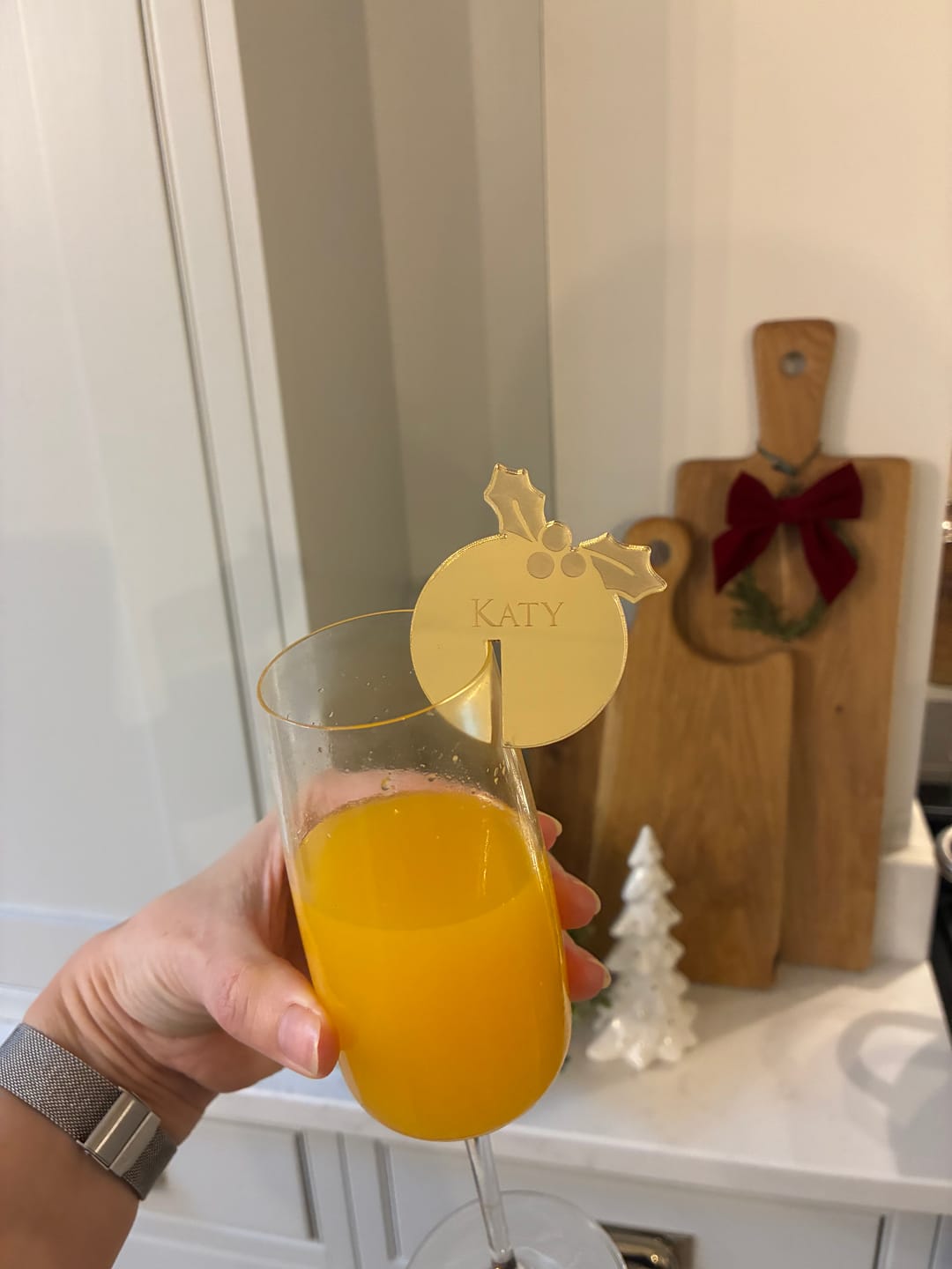 Customer photo review of Personalised Christmas Drink Charms
