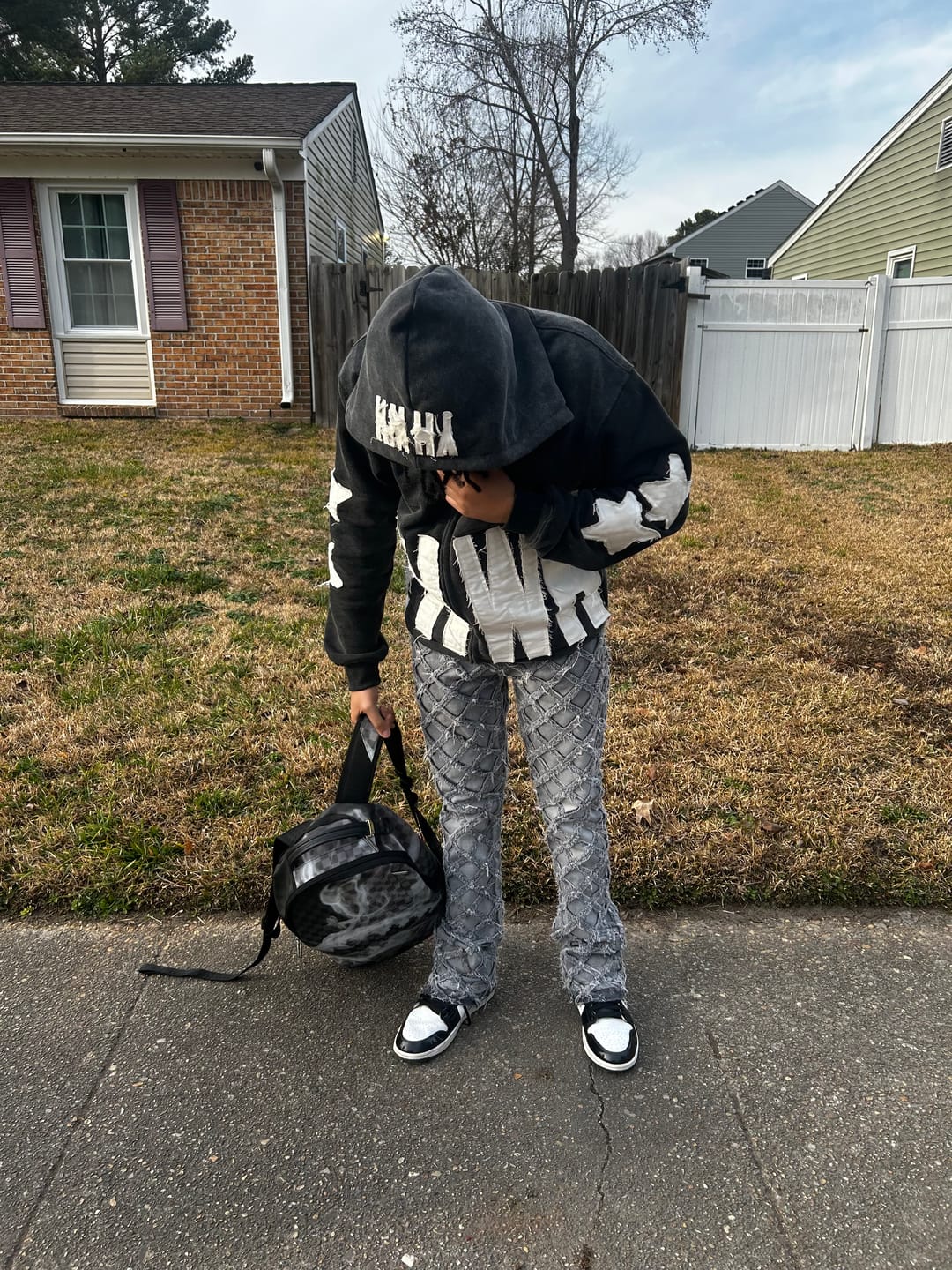 Customer photo review of Distressed YHWH Star Zip Up