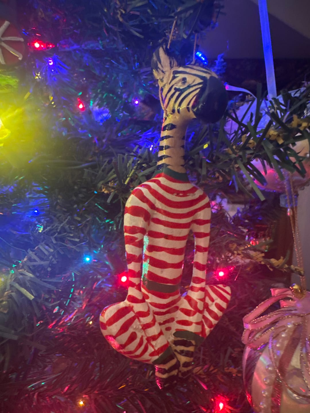 Customer photo review of Striped Christmas Jammies Zebra Ornament