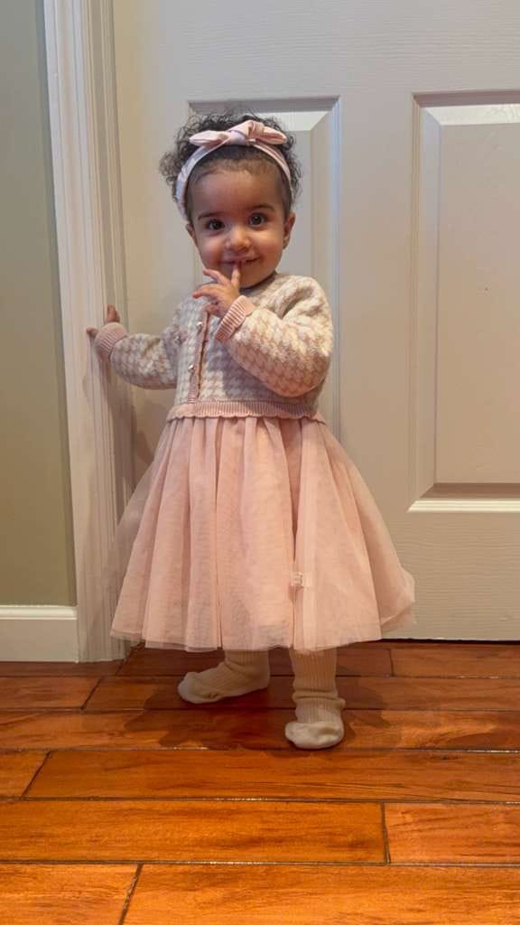 Customer photo review of Dave&Bella Girls Autumn Sweet Pink Plaid Mesh Princess Dress