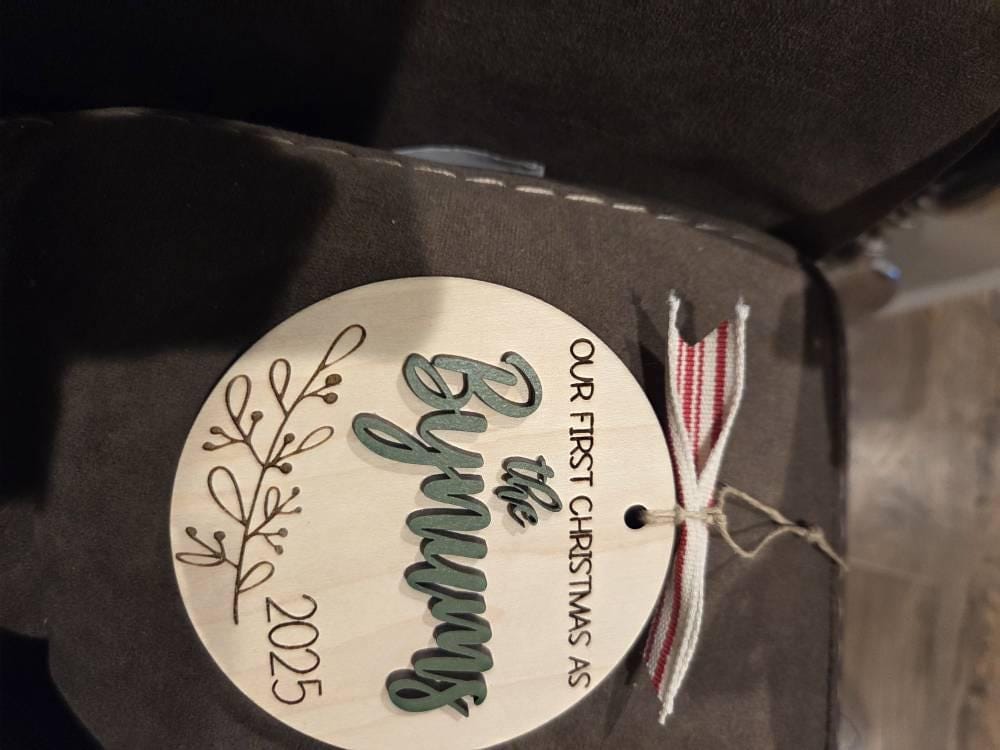 Customer photo review of Our First Christmas Married Ornament 2025