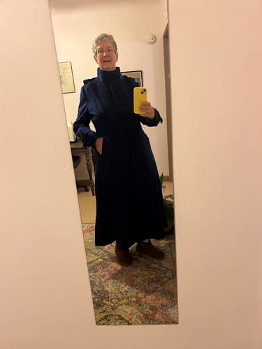 Customer photo review of Vintage Wool Coat for Women – Handmade Navy Military Style Long Winter Coat | Xiaolizi 1960