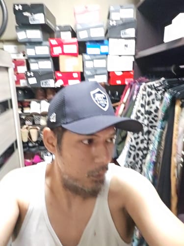 Customer photo review of 9FORTY E-Frame Trucker AS Roma Seasonal Navy Snapback