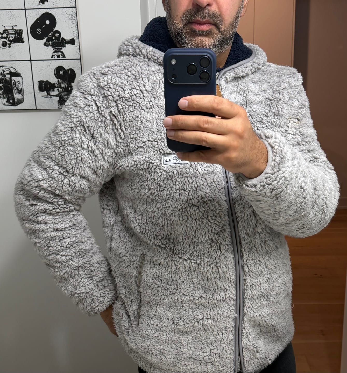 Customer photo review of Reversible Double Sherpa Full Zip Hoodie