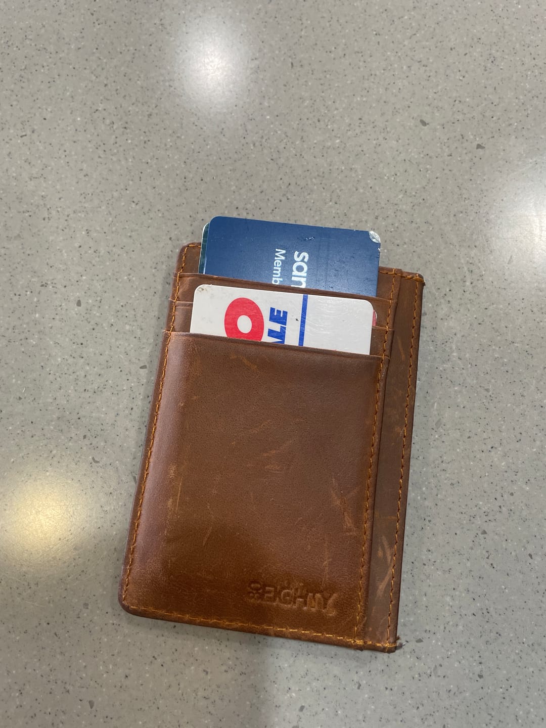 Customer photo review of 80Eighty® Cognac Leather Wallet