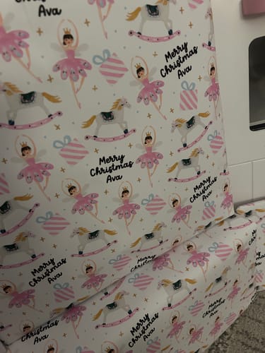 Customer photo review of Personalised Christmas Ballerina Wrapping Paper