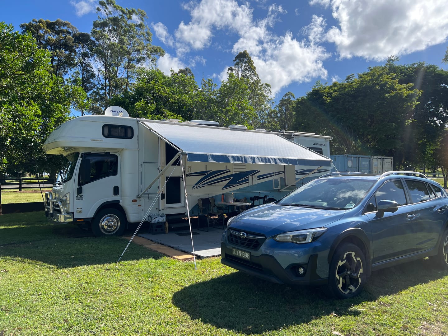 Customer photo review of Awning Replacement Vinyl - Blue Fade WA2004