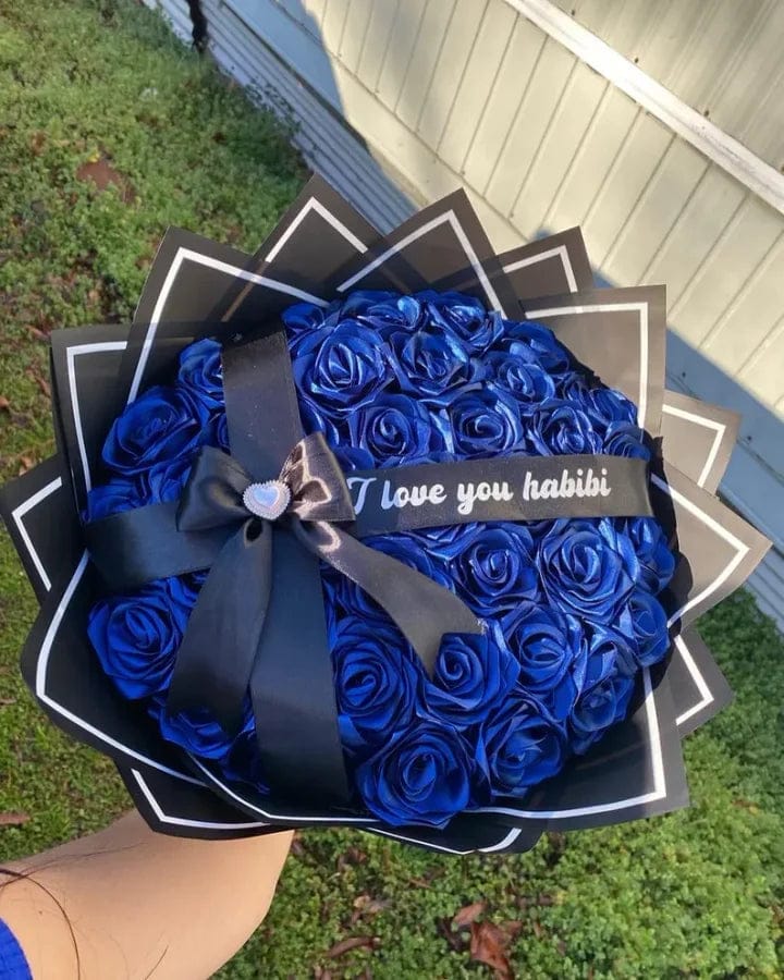 Customer photo review of Eternal Rose Bouquet - HandMade From Satin Ribbon | Valentines Couples Gift 1st Anniversary gift(Never Wither)