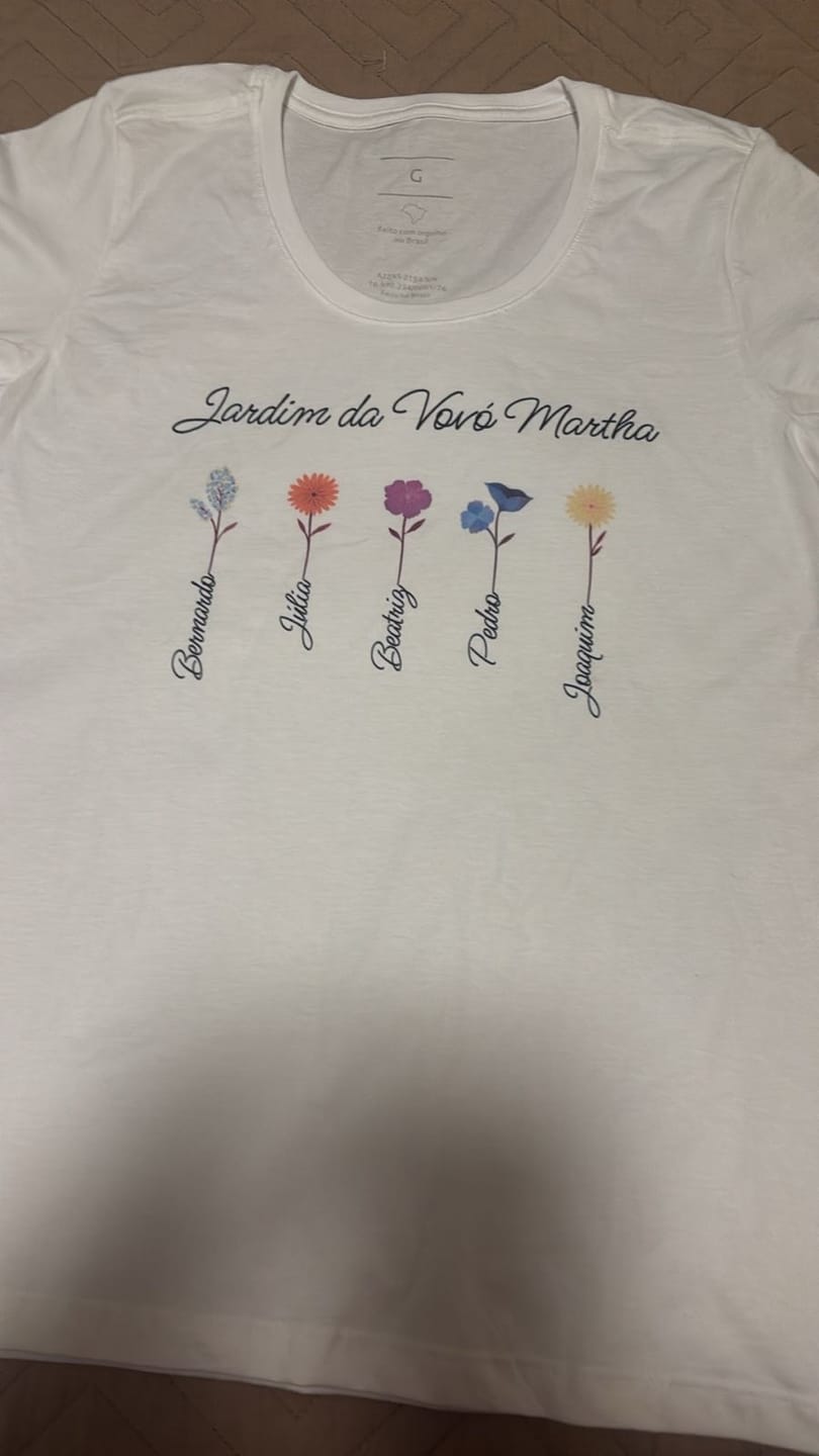 Customer photo review of Camiseta Personalizada MÃE / PAI E FILHOS - Algodão 100%