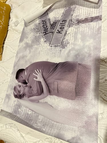 Customer photo review of Custom Photo I Need You Because I Love You - Couple Personalized Horizontal Poster - Gift For Husband Wife, Anniversary