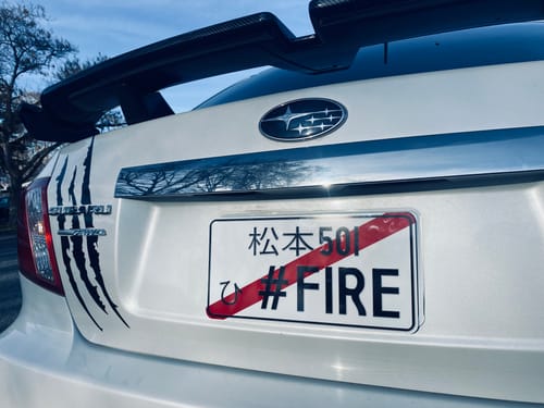 Customer photo review of Custom Japanese License Plate - Vanity & Magnetic Cover