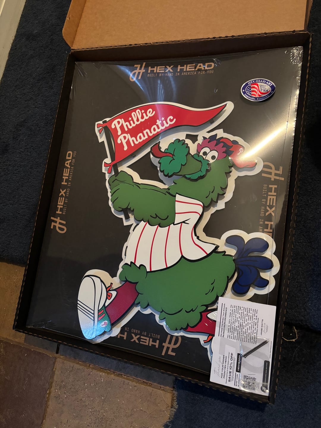 Customer photo review of Philadelphia Phillies "Phanatic" 3D Vintage Metal Wall Art