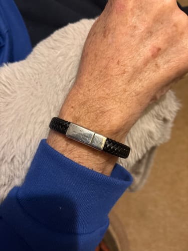 Customer photo review of Men's Personalised Message Bracelet