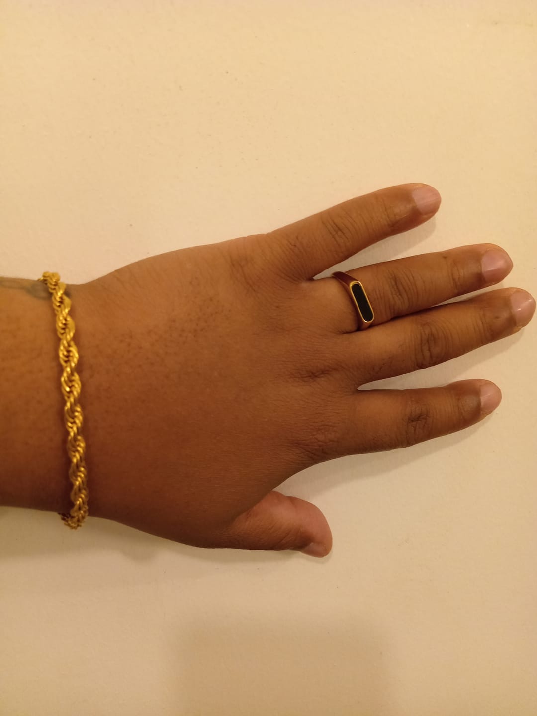 Customer photo review of Slick Signet Ring (Gold)