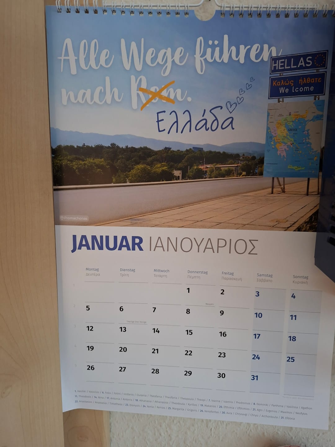 Customer photo review of DU BIST GRIECHE Kalender 2026