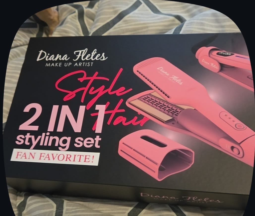 Customer photo review of Set Plancha Profesional Infrarroja + Plancha 2 En 1 Diana Fletes Para Cabello Mojado TITANIUM GALVANIZADO