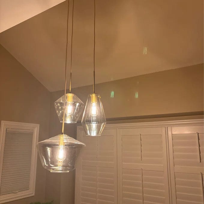 Customer photo review of Modern Minimalist Amber Glass Pendant Light