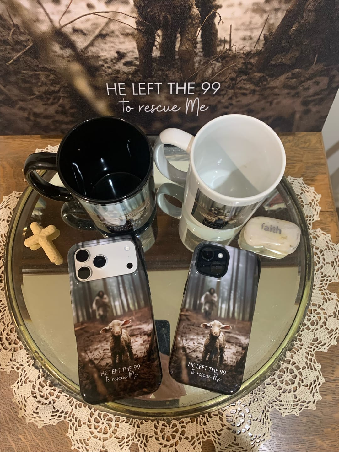 Customer photo review of He Left the 99 to Rescue Me, Jesus and Lost Sheep, Phone Case