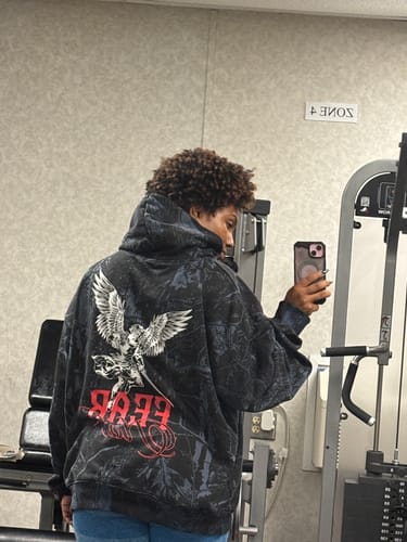 Customer photo review of Fear Not Camo Hoodie