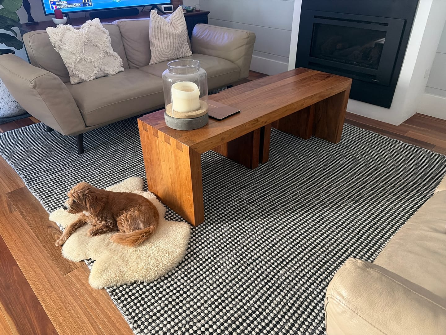 Customer photo review of Nordic Charcoal Grey Reversible Wool Rug