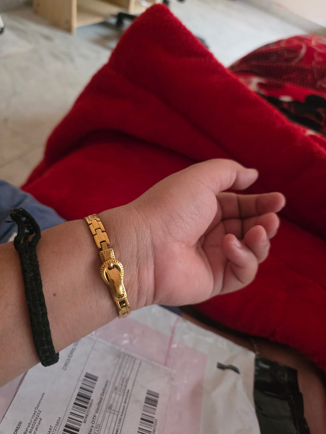 Customer photo review of Rectangular Rhythm Link Bracelet