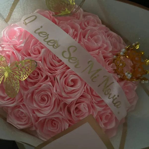 Customer photo review of Eternal Rose Bouquet - HandMade From Satin Ribbon | Valentines Couples Gift 1st Anniversary gift(Never Wither)