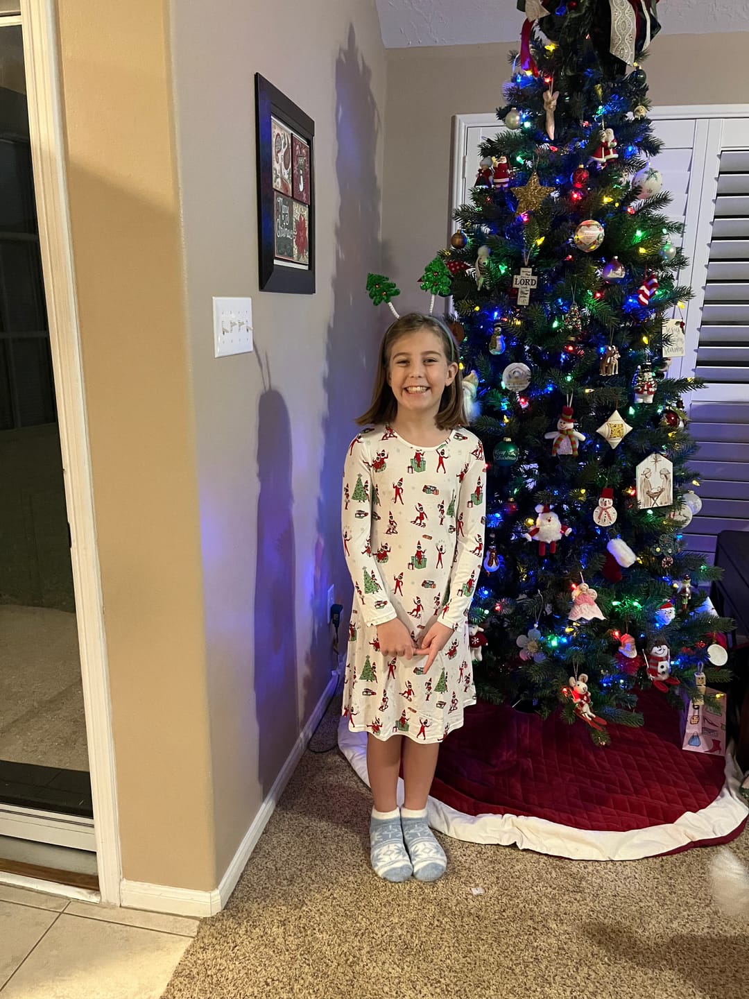 Customer photo review of The Elf On The Shelf Bamboo Girls' Long Sleeve Dress